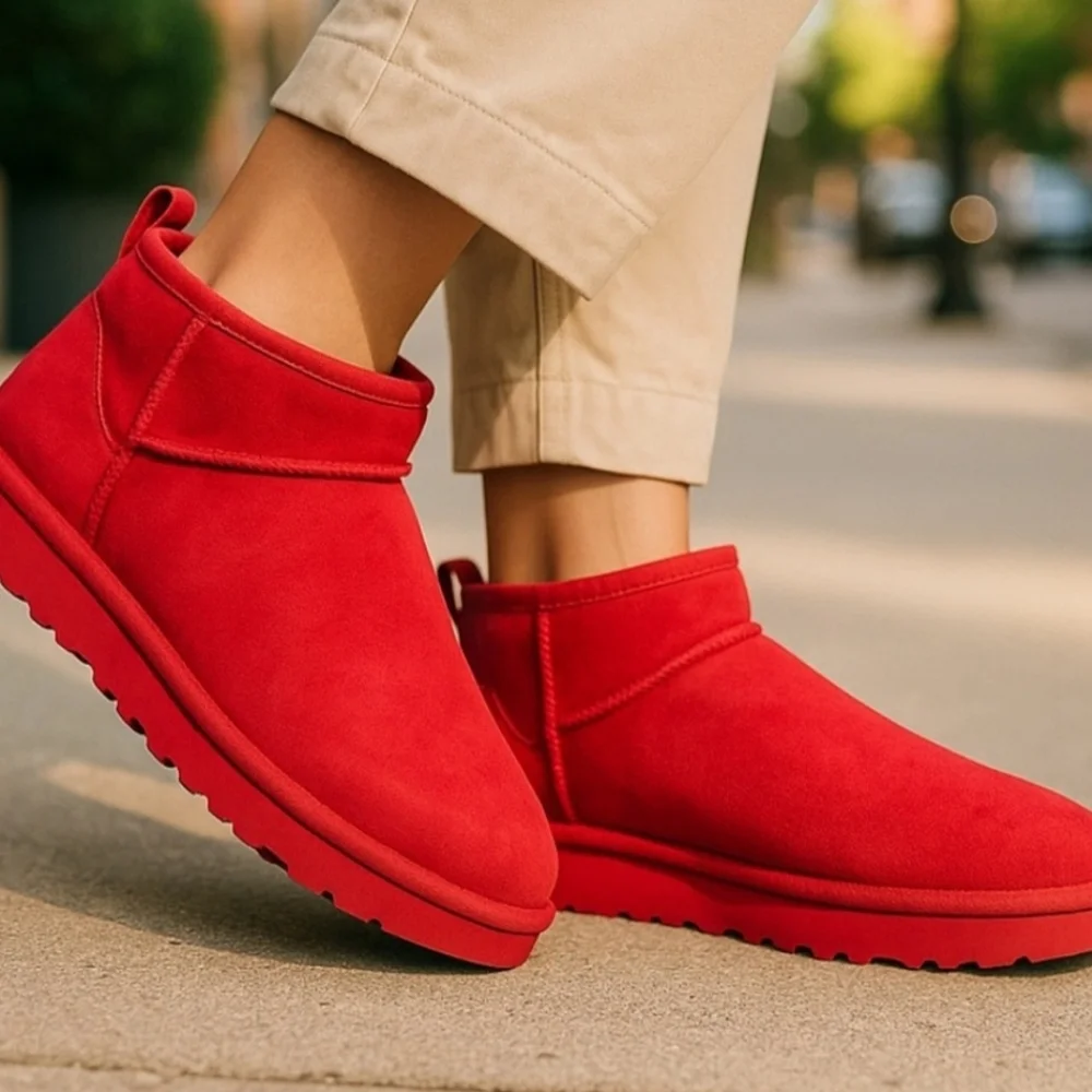 Ugg Classic Ultra Mini Big Little kid red boots New